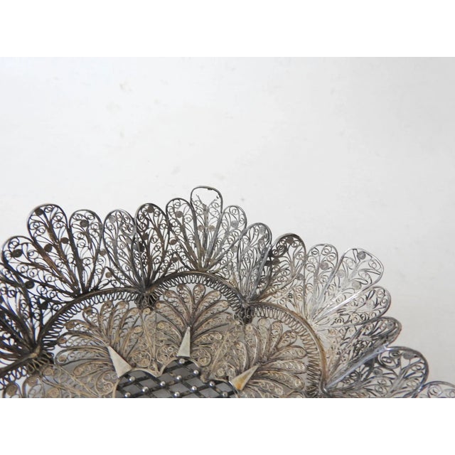 Vintage Silver Wire Filagree Dish For Sale In Seattle - Image 6 of 7