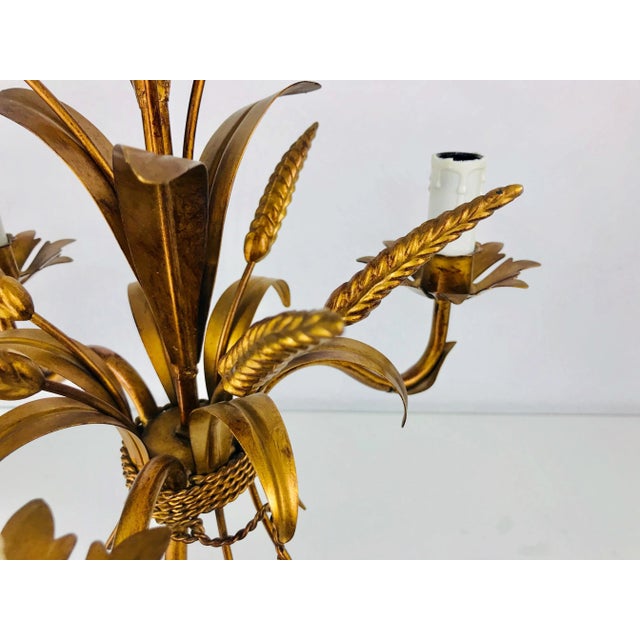 Hollywood Regency 1970s Golden Wheat Sheaf Pendant Lamp by Hans Kögl, Germany For Sale - Image 3 of 13