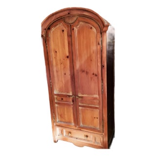 Romweber Spanish Baroque Solid Pine Armoire With Shell Carving, 20th Century For Sale