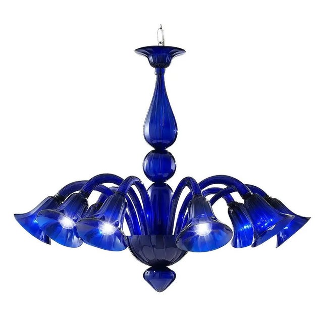 Pop Blue-Ocean Murano Style Glass Chandelier by Simoeng For Sale - Image 10 of 10