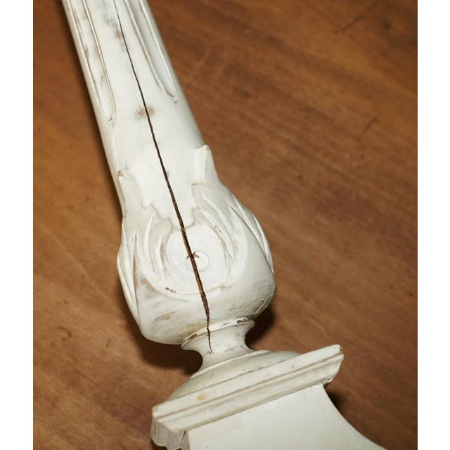 Vintage Painted Carved Oak Decorative Candlesticks, 1940s, Set of 2 For Sale - Image 16 of 17