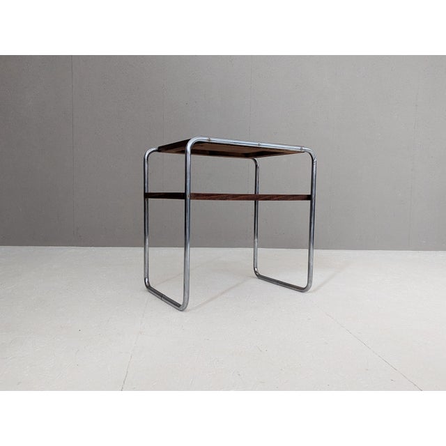 1930s Bauhaus Tubular Steel Side Table by Marcel Breuer for Slezak, 1930s For Sale - Image 5 of 15