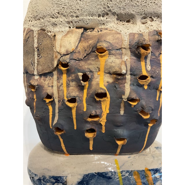 Sculptural Contemporary Ceramic Totem Weight of the World For Sale - Image 4 of 8
