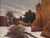 Quiet Winter Walk by Lorenzo Chavez | Pastel depicting a snow-covered village road with buildings. For Sale