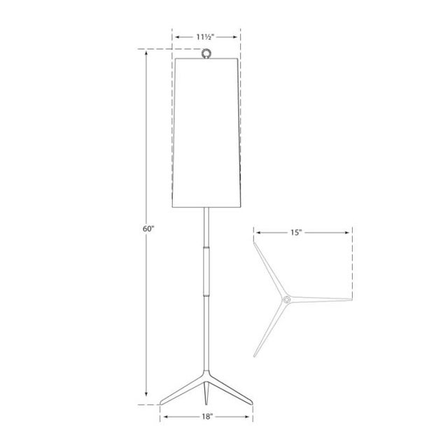 Modern AERIN for Visual Comfort Signature Frankfort Floor Lamp in Polished Nickel with Ebony Accents & Linen Shade For Sale - Image 3 of 3