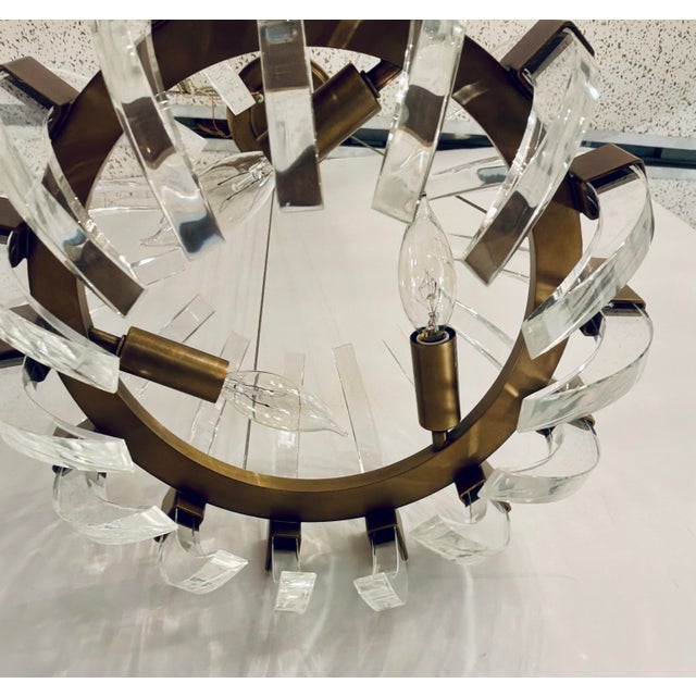 2020s Currey & Company Modern Small Brass and Glass Coquette Chandelier For Sale - Image 5 of 6