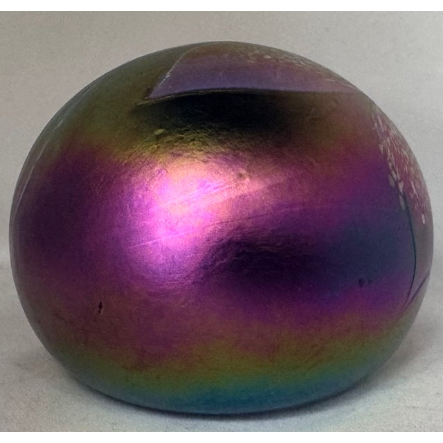 Vintage Glasshouse Opalescent Hand-Blown Signed Paperweight For Sale In Seattle - Image 6 of 9