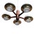 Mid-Century American Modern Walnut and Brass Chandelier Pendant by Imperialites For Sale