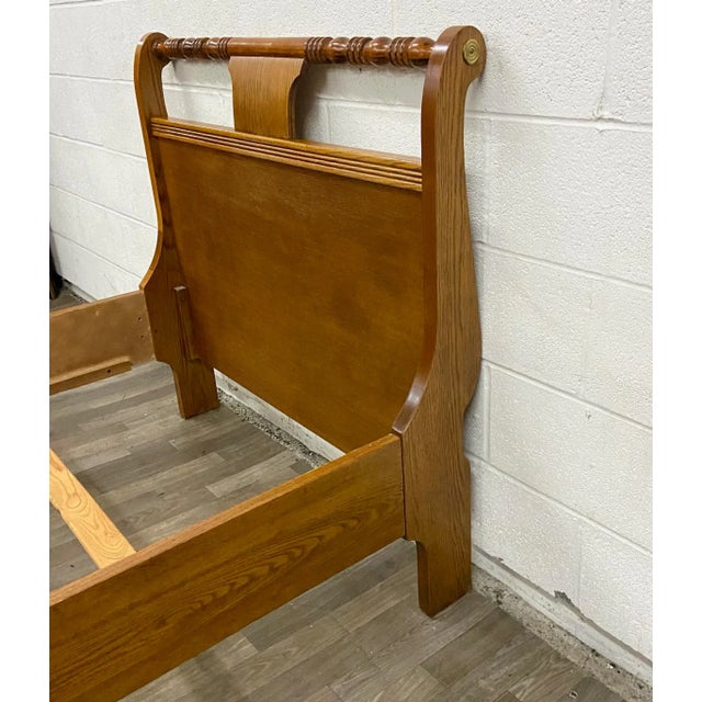 Vintage Twin Size Tiger Oak Sleigh Bed Chairish