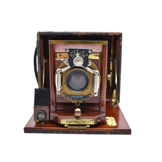This Rare exquisite piece of photographic history is a Pony Premo B folding plate camera, manufactured by the renowned...