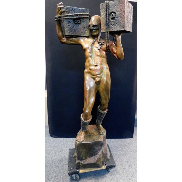 Renzo "Awake" Bronze Sculpture Hand Signed Artwork 58h X 26w X 16d For Sale In Denver - Image 6 of 17
