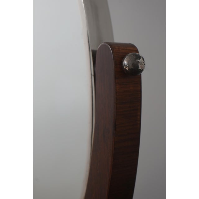 Art Deco Style Walnut & Chrome Dressing Mirror For Sale - Image 9 of 14