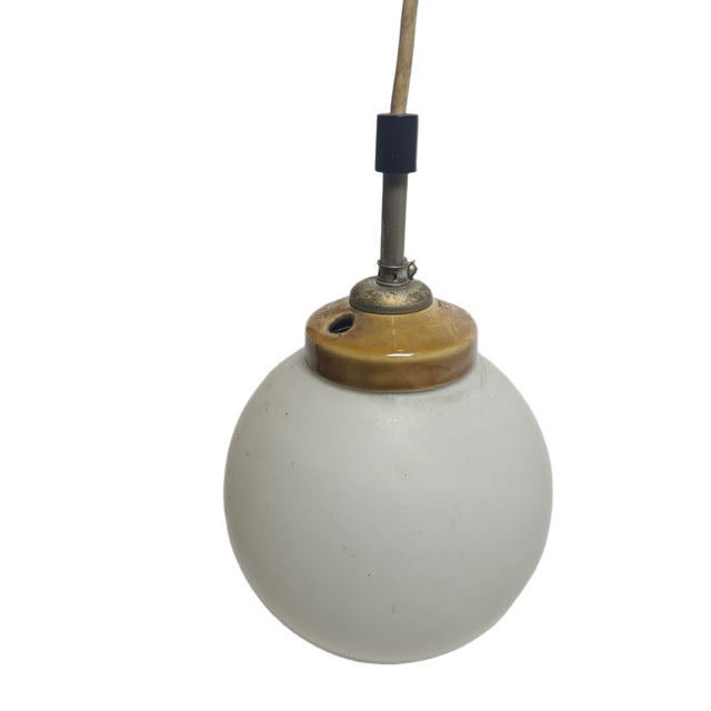 Brown Postmodern Communist Pendant Lamp, Poland, 1970s For Sale - Image 8 of 16