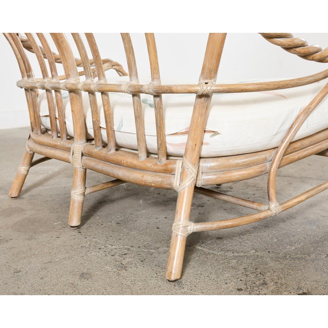 Wood McGuire Cerused Twisted Rattan Settee and Lounge Chair For Sale - Image 7 of 12