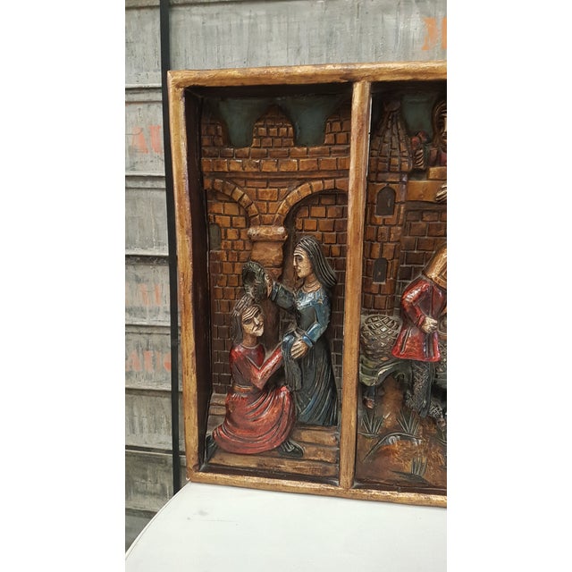 Altarpiece in Carved Wood For Sale - Image 10 of 14