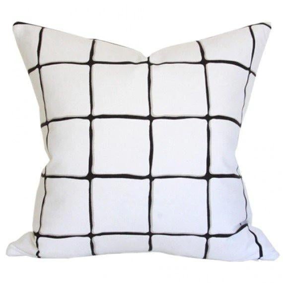 New pair of 22" square pillows covered in a designer fabric from Robert Allen Duralee with a beautiful black and grey...