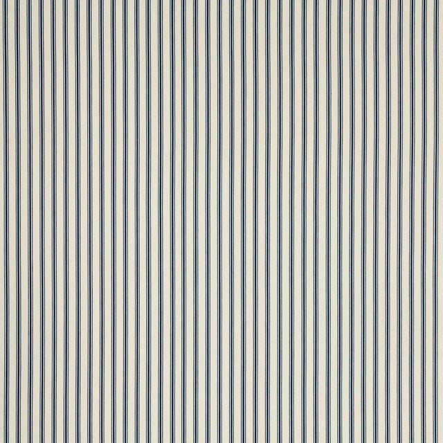 Sample - Schumacher Marquet Ticking Stripe Fabric in Navy For Sale