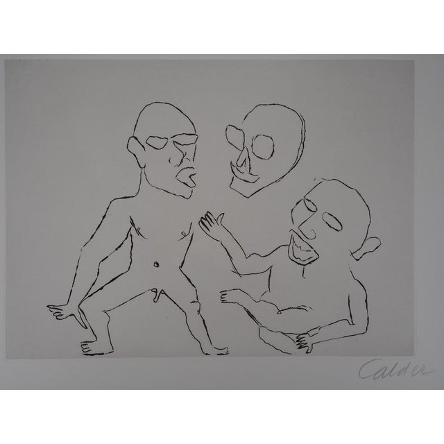 Alexandre Calder, Santa Claus, Happy Party, Original Etching For Sale - Image 4 of 6