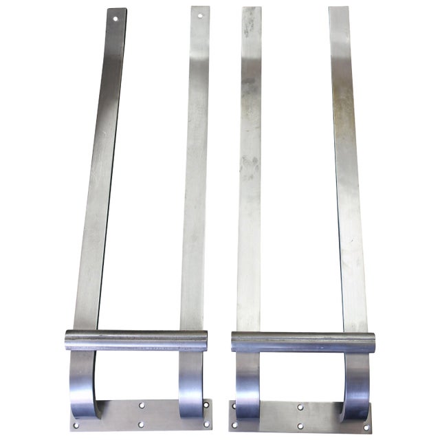 Steel Door Handles - a Pair For Sale