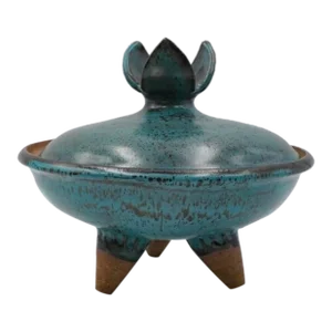 Mid 20th Century Joel Edwards Covered Pottery Bowl