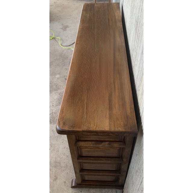 20th Century Large Catalan Spanish Baroque Carved Walnut Cabinet With Three Door For Sale - Image 4 of 11