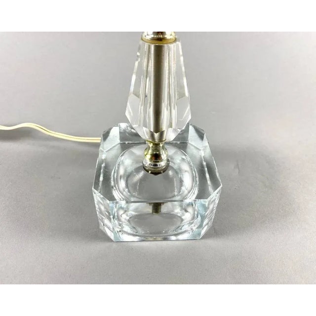 Vintage Table Lamp in Transparent Glass, 1980s For Sale - Image 3 of 5