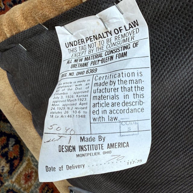 1970s Modern Chrome Cantilevered Chair With Channeled Upholstery by Design Institute America For Sale - Image 9 of 17