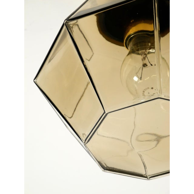 Vintage Smoked Glass Ceiling Lamp in Octagonal Shape from Limburg, 1970s For Sale - Image 10 of 18