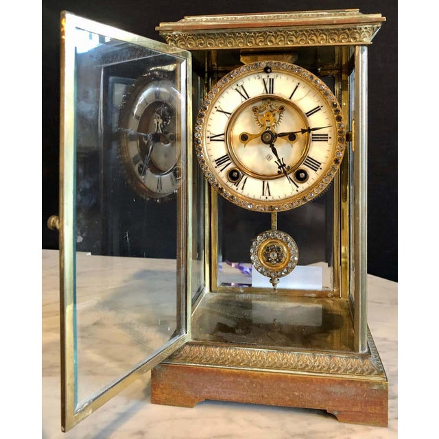アンソニアANSONIA CLOCK［USA］ ANTIQUE ANSONIA BLACK IRON CASE MANTLE CLOCK PATENTED JUNE
