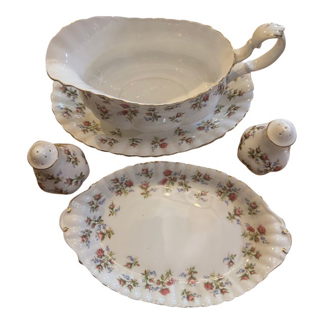 Late 20th Century English Royal Albert Winsome English Bone China Serving Set — 5 Pieces For Sale