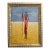 African Tribal Figure Oil Painting Textured Modern Ethnic Wall Art Framed Safari Style Decor 24x18 Canvas For Sale