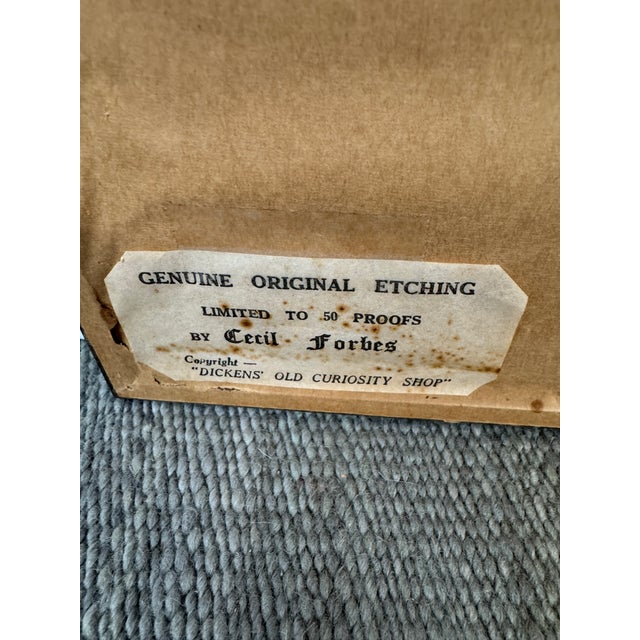 Paper Cecil Forbes for Dickens' Old Curiosity Shop Anne Hathaway's Cottage Etching, Signed For Sale - Image 7 of 13