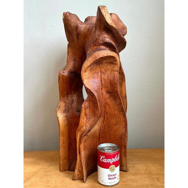 Vintage Abstract Carved Wood Sculpture For Sale In West Palm - Image 6 of 12