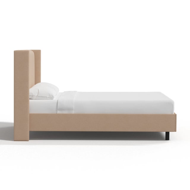 Spritely Home Logan Twin Platform Bed in Linen Fawn For Sale - Image 4 of 5