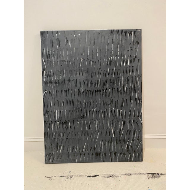 "Pitter Patter" Contemporary Abstract Black and White Painting by Sarah