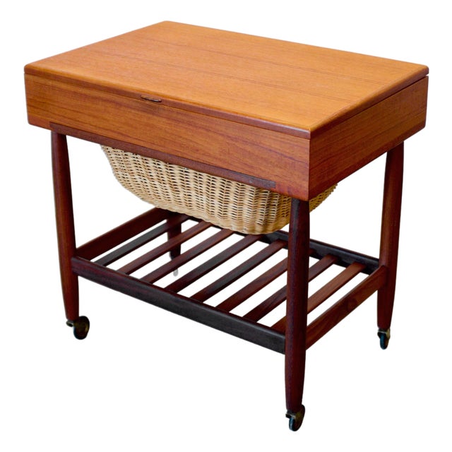 Mid 20th Century FDB Møbler Model #R101 Sewing Table Designed by Ejvind A. Johansson For Sale
