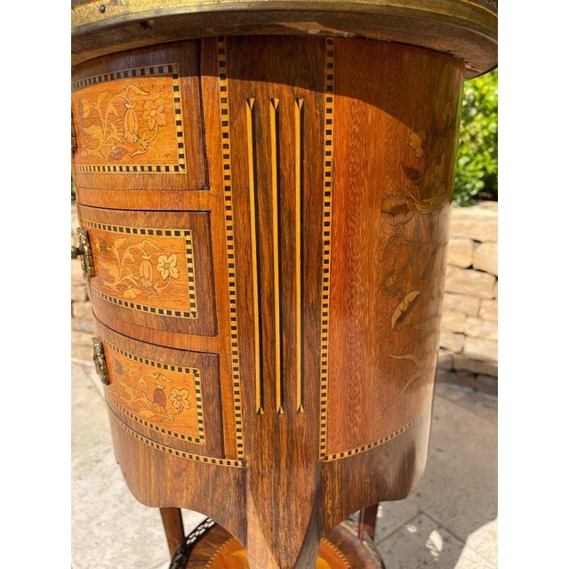 Louis XV Style Marquetry Bedside Table For Sale - Image 11 of 13