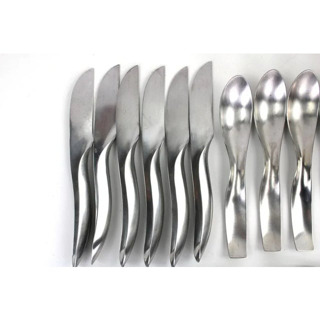 Model 7000 Danube Cutlery by Janos Megyik for Amboss, 1970s, Set of 24 For Sale - Image 4 of 13