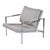 Pair of Milo Baughman for Thayer Coggin Gray 951 Flat Bar Chrome Lounge Chairs For Sale - Image 9 of 14