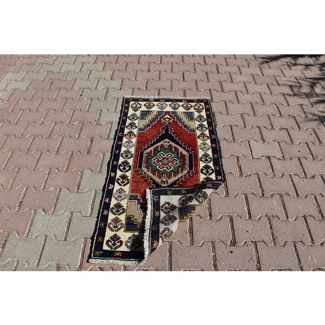 1970s Cappadocia Handwoven Traditional Nomadic Turkish Rug For Sale - Image 4 of 11