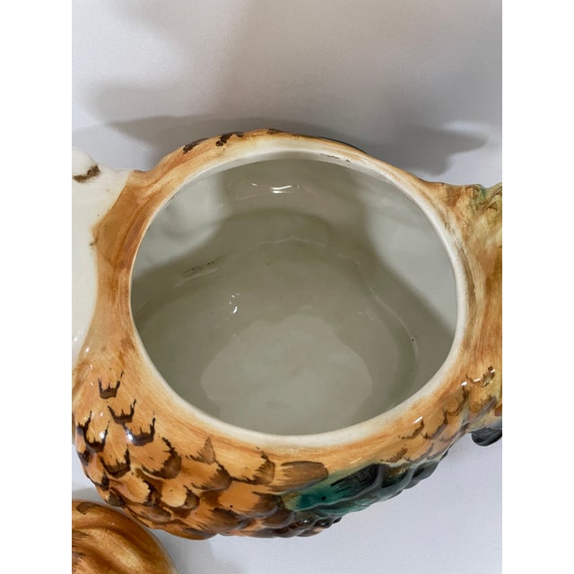 Vintage 1970s Italian Ceramic Majolica Rooster Tureen For Sale - Image 13 of 18