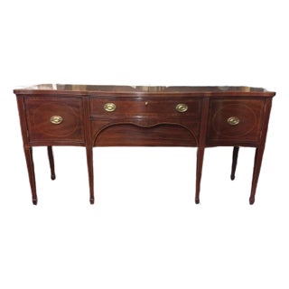 1980s Kittinger Furniture Buffet Sideboard, Inlaid Sideboard For Sale