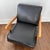 Mid-Century Modern Vintage 1960s Black Leather Lounge Chair With Oak Arms For Sale - Image 3 of 7