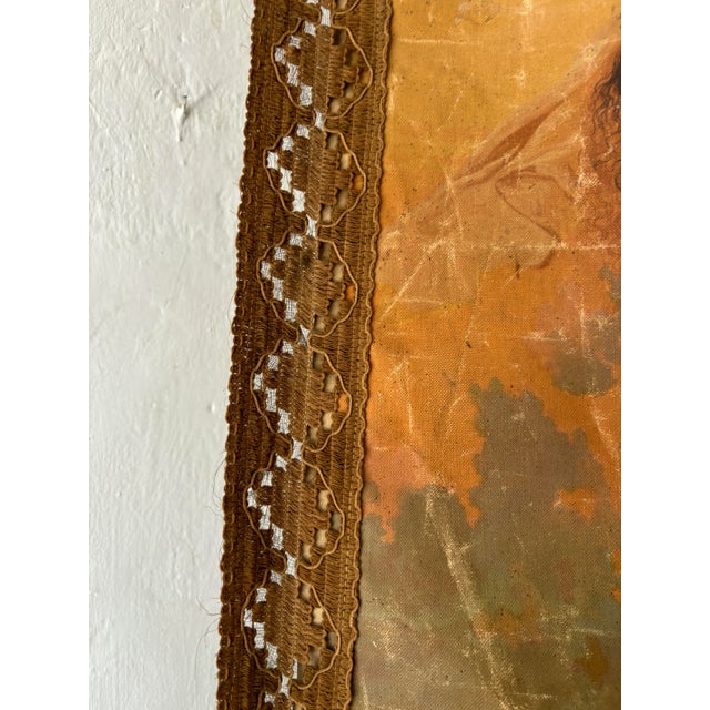 19th Century Italian Religious Banner Mary Jesus Oliograph With Tassels For Sale - Image 6 of 9