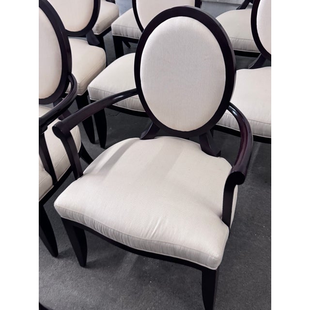 Baker Furniture Company Barbara Barry for Baker Furniture Oval X Dining Chairs, Set of 10 For Sale - Image 4 of 12