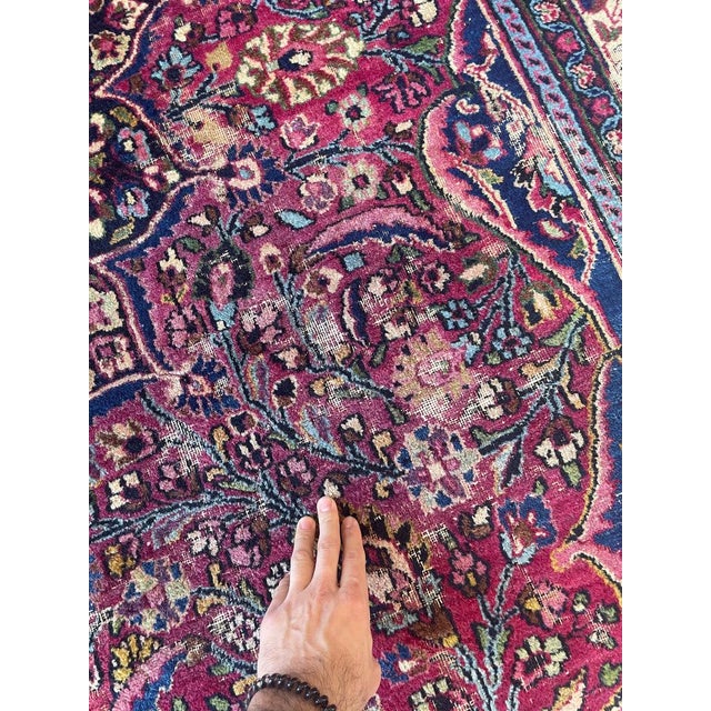 Antique Classical Piece with Signature Jewel Tones with Lime Greens Rug 10 x 13.4 For Sale - Image 18 of 18