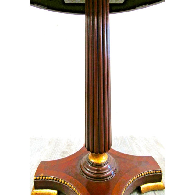 1990s Maitland-Smith Empire Pedestal Based Inlaid Marquetry Top Occasional Table For Sale In Miami - Image 6 of 11