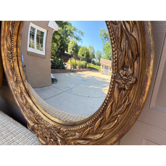 Pair of Monumental Federal Giltwood Eagle Convex Mirrors For Sale - Image 11 of 18