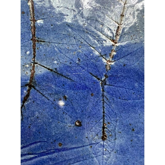 Ceramic Blue Pottery Serving Platter For Sale - Image 7 of 7