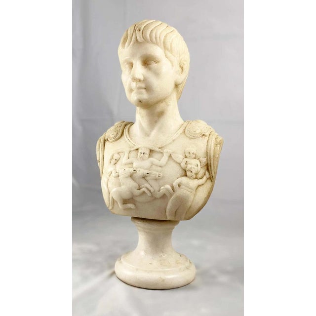20th Century White Marble Bust of a Roman General For Sale - Image 5 of 13